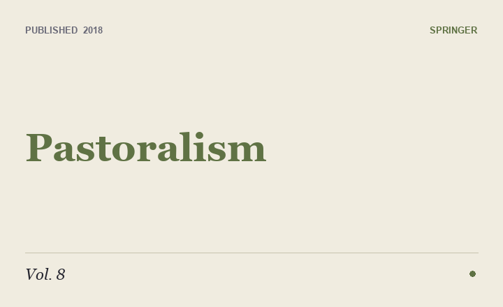 Pastoralism (Springer), 2018